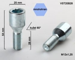 Narrow bolt 12X1.25 28 VST20B28(250)